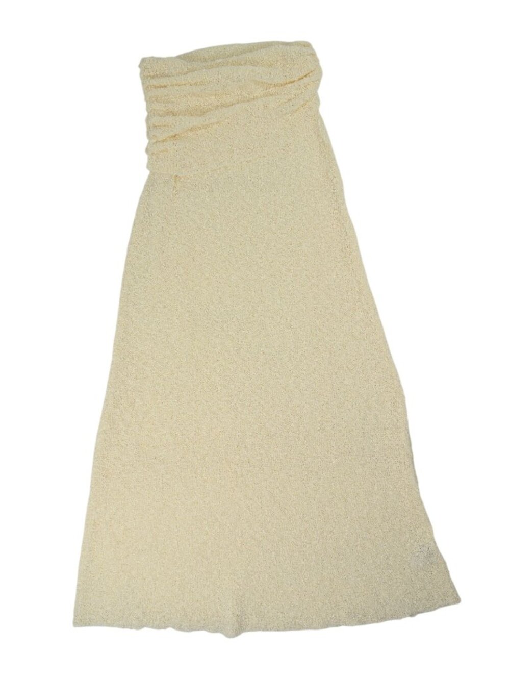 Meshki Petra Ruched Knit Maxi Skirt in Ivory